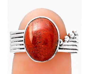 Natural Red Moss Agate Ring size-8 SDR132943 R-1492, 9x12 mm