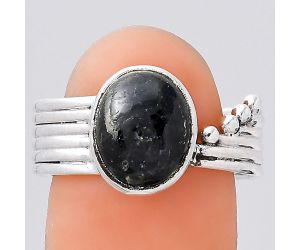 Natural Nuummite Ring size-9 SDR132959 R-1492, 9x11 mm