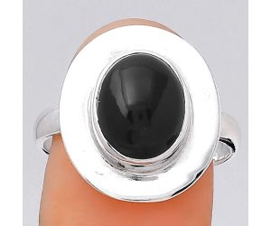 Natural Black Onyx - Brazil Ring size-8.5 SDR133051 R-1082, 9x11 mm