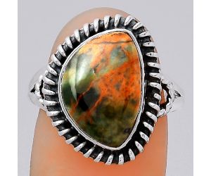 Natural Turkish Rainforest Chrysocolla Ring size-8 SDR133192 R-1279, 10x14 mm