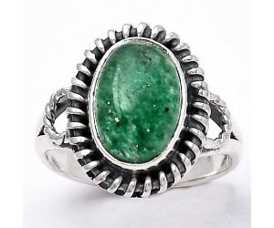 Natural Green Aventurine Ring size-7 SDR133194 R-1279, 8x12 mm