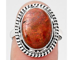 Natural Red Moss Agate Ring size-7 SDR133495 R-1279, 11x15 mm