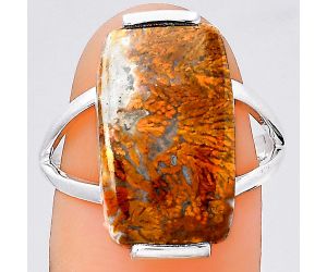 Natural Red Moss Agate Ring size-8 SDR133548 R-1084, 11x18 mm