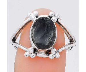 Natural Tektite Rough - Greek Ring size-8.5 SDR133766 R-1246, 9x11 mm