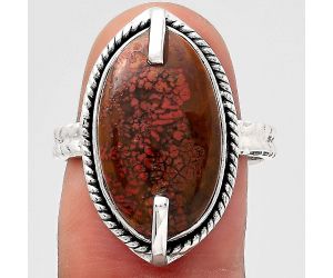 Natural Red Moss Agate Ring size-8 SDR136764 R-1635, 12x19 mm