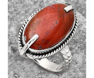 Natural Red Moss Agate Ring size-7.5 SDR136771 R-1635, 11x18 mm