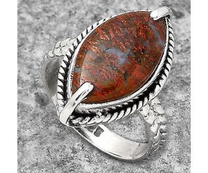 Natural Red Moss Agate Ring size-7 SDR136776 R-1635, 10x17 mm