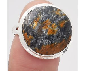 Natural Indian Blanket Jasper Ring size-8 SDR136846 R-1008, 17x17 mm