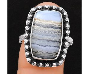 Blue Lace Agate - South Africa Ring size-8 SDR136989 R-1124, 11x18 mm