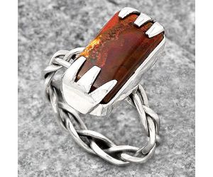 Natural Red Moss Agate Ring size-9 SDR138385 R-1650, 9x18 mm