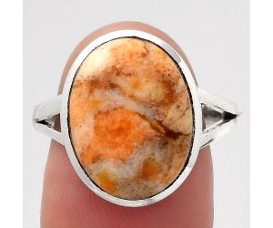 Natural Coral Jasper Ring size-8 SDR139458 R-1005, 12x16 mm