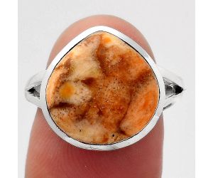 Natural Coral Jasper Ring size-7.5 SDR139476 R-1005, 14x14 mm