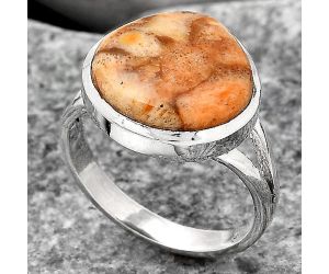 Natural Coral Jasper Ring size-7.5 SDR139476 R-1005, 14x14 mm