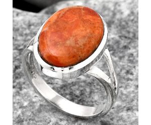 Natural Red Sponge Coral Ring size-8 SDR139478 R-1005, 11x16 mm