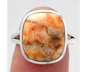 Natural Coral Jasper Ring size-7 SDR139492 R-1005, 12x14 mm