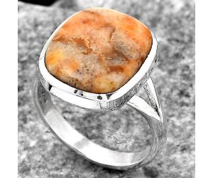 Natural Coral Jasper Ring size-7 SDR139492 R-1005, 12x14 mm