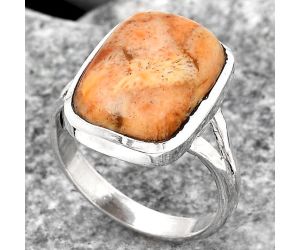 Natural Coral Jasper Ring size-8 SDR139504 R-1005, 12x16 mm