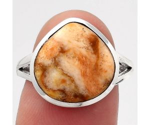 Natural Coral Jasper Ring size-7.5 SDR139510 R-1005, 13x13 mm