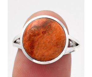 Natural Red Sponge Coral Ring size-7.5 SDR139512 R-1005, 13x13 mm