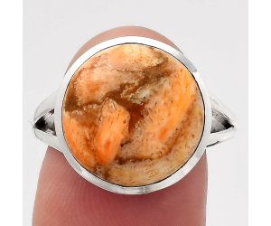 Natural Coral Jasper Ring size-8 SDR139513 R-1005, 14x14 mm