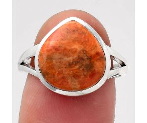 Natural Red Sponge Coral Ring size-7.5 SDR139519 R-1005, 12x13 mm