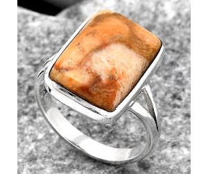 Natural Coral Jasper Ring size-8.5 SDR139526 R-1005, 11x16 mm