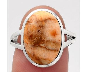 Natural Coral Jasper Ring size-7.5 SDR139534 R-1005, 12x16 mm