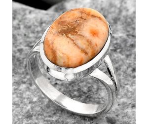 Natural Coral Jasper Ring size-7.5 SDR139534 R-1005, 12x16 mm