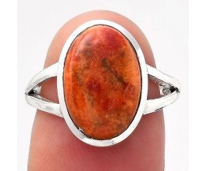 Natural Red Sponge Coral Ring size-7 SDR139542 R-1005, 10x14 mm