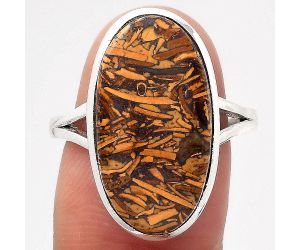 Coquina Fossil Jasper - India Ring size-8.5 SDR139579 R-1005, 12x21 mm