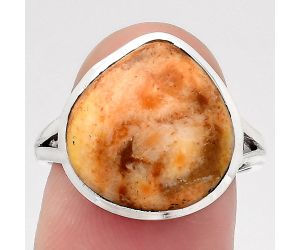 Natural Coral Jasper Ring size-7.5 SDR139638 R-1005, 14x14 mm