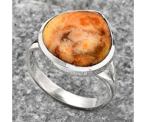 Natural Coral Jasper Ring size-7.5 SDR139638 R-1005, 14x14 mm