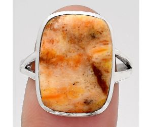 Natural Coral Jasper Ring size-8 SDR139647 R-1005, 13x18 mm