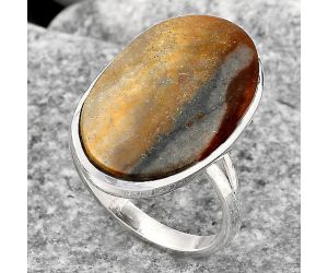 Natural Polygram Jasper Ring size-9 SDR139693 R-1005, 15x24 mm