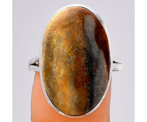 Natural Polygram Jasper Ring size-9 SDR139693 R-1005, 15x24 mm