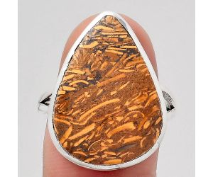 Coquina Fossil Jasper - India Ring size-8.5 SDR139697 R-1005, 16x22 mm