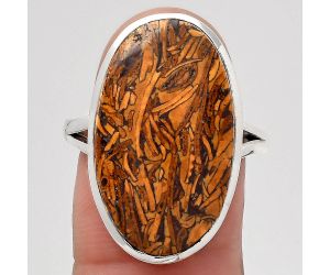 Coquina Fossil Jasper - India Ring size-8.5 SDR139702 R-1005, 14x24 mm