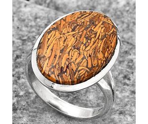 Natural Coquina Fossil Jasper - India Ring size-7 SDR139807 R-1005, 14x21 mm