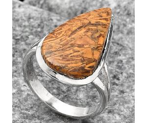 Natural Coquina Fossil Jasper - India Ring size-7 SDR139810 R-1005, 12x20 mm