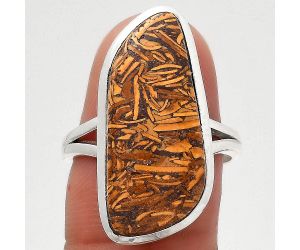 Coquina Fossil Jasper - India Ring size-7.5 SDR139839 R-1005, 11x24 mm