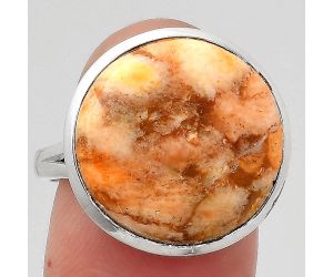 Natural Coral Jasper Ring size-8.5 SDR139845 R-1005, 16x16 mm