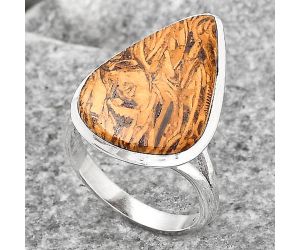 Coquina Fossil Jasper - India Ring size-7.5 SDR140062 R-1005, 15x21 mm