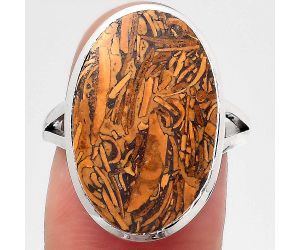 Coquina Fossil Jasper - India Ring size-7.5 SDR140104 R-1005, 14x21 mm