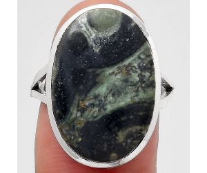 Natural Star Galaxy Jasper Ring size-7.5 SDR140134 R-1005, 14x21 mm