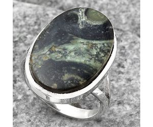 Natural Star Galaxy Jasper Ring size-7.5 SDR140134 R-1005, 14x21 mm