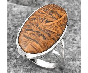 Natural Coquina Fossil Jasper - India Ring size-8 SDR140170 R-1005, 13x25 mm