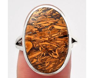 Coquina Fossil Jasper - India Ring size-7.5 SDR140178 R-1005, 14x21 mm