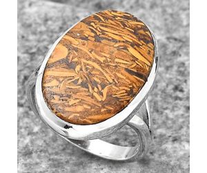 Coquina Fossil Jasper - India Ring size-7.5 SDR140178 R-1005, 14x21 mm