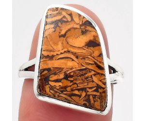 Natural Coquina Fossil Jasper - India Ring size-7 SDR140218 R-1005, 12x21 mm