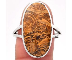 Coquina Fossil Jasper - India Ring size-9.5 SDR140219 R-1005, 12x24 mm